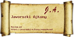Javorszki Ajtony névjegykártya