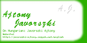 ajtony javorszki business card